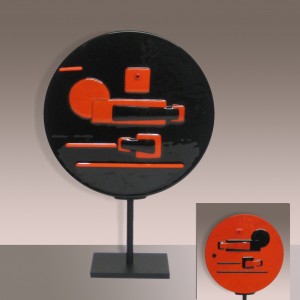 Pitagora disco nero e arancio30 (2014-2015)