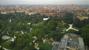 Il Parco Sempione, il Castello e il tetto della Triennale